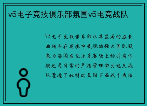 v5电子竞技俱乐部氛围v5电竞战队